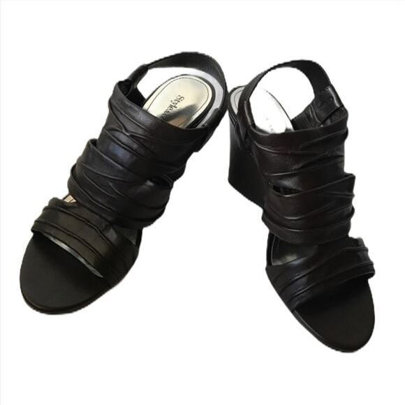 A8). Style & Co. Open Toes Wedges Dark Chocolate 5.5M - Picture 1 of 9